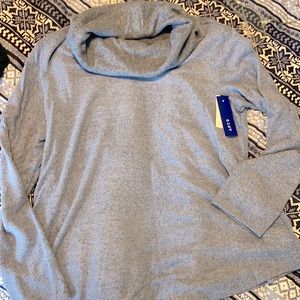Super soft blue with black specs petite XL sweater